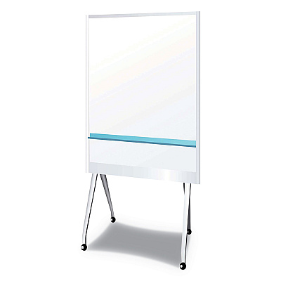 PLUS Mobile Partition Board, 38.3 x 70.8, White Surface, Light Gray Aluminum Frame (PLS912MPBLG)