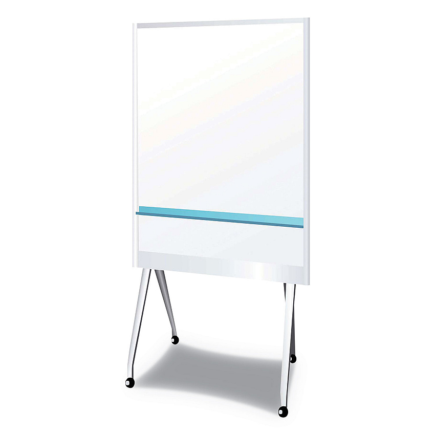 PLUS Mobile Partition Board, 38.3 x 70.8, White Surface, Light Gray Aluminum Frame (PLS912MPBLG)
