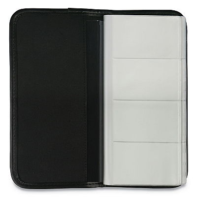 Universal Business Card Holder, Holds 160 3.5 x 2 Cards, 4.75 x 10.13, Vinyl, Black (UNV26850)