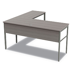 Linea Italia Urban Series L- Shaped Desk, 59" x 59" x 29.5", Ash (LITUR602ASH)