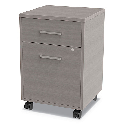 Linea Italia Urban Mobile File Pedestal, Left or Right, 2-Drawers: Box/File, Legal/A4, Ash, 16" x 15.25" x 23.75" (LITUR610ASH)