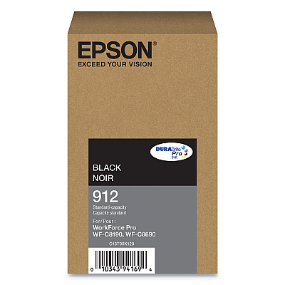 Epson T912120 (912) DURABrite Pro Ink, 2900 Page-Yield, Black