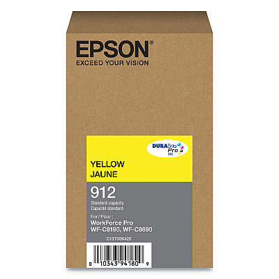 Epson T912420 (912) DURABrite Pro Ink, 1700 Page-Yield, Yellow