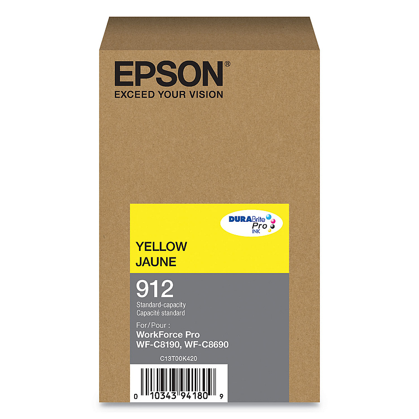 Epson T912420 (912) DURABrite Pro Ink, 1700 Page-Yield, Yellow