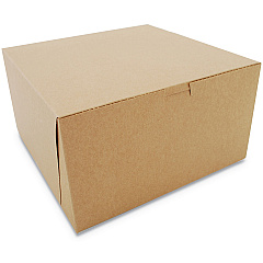 SCT Kraft One-Piece Non-Window Bakery Boxes, 10 x 10 x 5.5, Brown, Paper, 100/Carton (SCH0977K)
