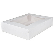 SCT White Window Bakery Boxes with Tuck-in Lid, 19 x 14 x 6.5, White, Paper, 50/Carton (SCH23133)