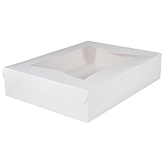 SCT White Window Bakery Boxes with Tuck-in Lid, 19 x 14 x 6.5, White, Paper, 50/Carton (SCH23133)