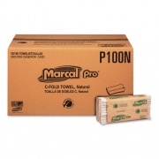Marcal PRO Folded Paper Towels, 1-Ply, 12.88  x 10.13, Natural, 150/Pack, 16 Packs/Carton (P100N)