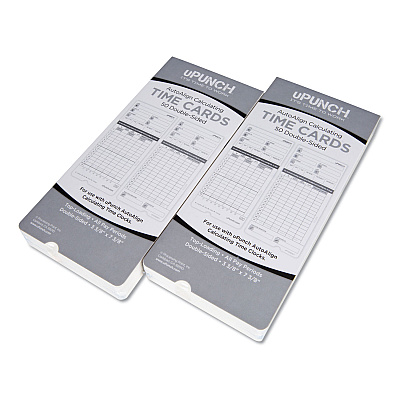 Time Clock Cards for uPunch HN2000/HN4000/HN4600, Two Sides, 7.5 x 3.5, 100/Pack (PPZHNTCL2100)