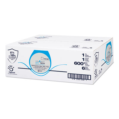 Papernet Dry Tech Paper Towel, 1-Ply, 7.5" x 600 ft, White, 6 Rolls/Carton (SOD410126)