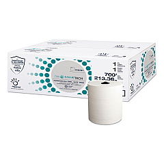 Papernet DissolveTech Paper Towel, 1-Ply, 7.5" x 700 ft, White, 6 Rolls/Carton (SOD410791)