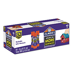 Elmer's Extra-Strength School Glue Sticks, 0.21 oz, Dries Clear, 60/Pack (EPI2027017)