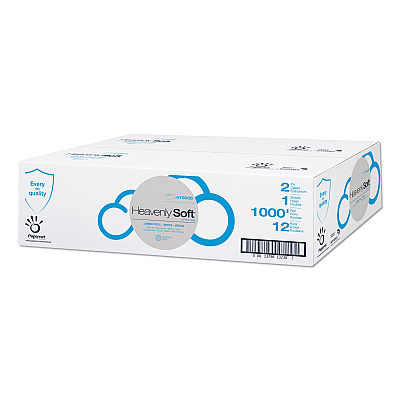 Papernet Heavenly Soft Toilet Tissue, Septic Safe, 2-Ply, 3.5" x 1,000 ft, White, 12 Rolls/Carton (410035)