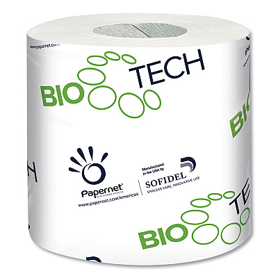 Papernet BioTech Toilet Tissue, Septic Safe, 2-Ply, White, 500 Sheets/Roll, 96 Rolls/Carton (SOD415596)