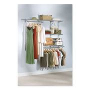 Rubbermaid CONFIGURATIONS CUSTOM CLOSET STARTER KIT, 5 SHELVES, 36" TO 72"W X 16"D X 47.5"H, TITANIUM (206335)
