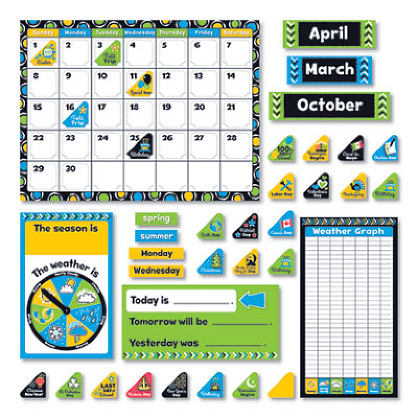 TREND Bold Strokes Calendar Bulletin Board Set, 18.25" x 31", Assorted ...