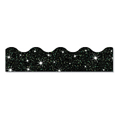 TREND Sparkle Terrific Trimmers, Sparkles, 2.75" x 32 ft, Black Sparkle, 12/Set (TEPT91417)