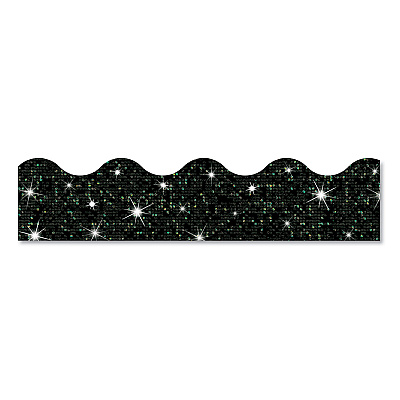 TREND Sparkle Terrific Trimmers, Sparkles, 2.75" x 32 ft, Black Sparkle, 12/Set (TEPT91417)