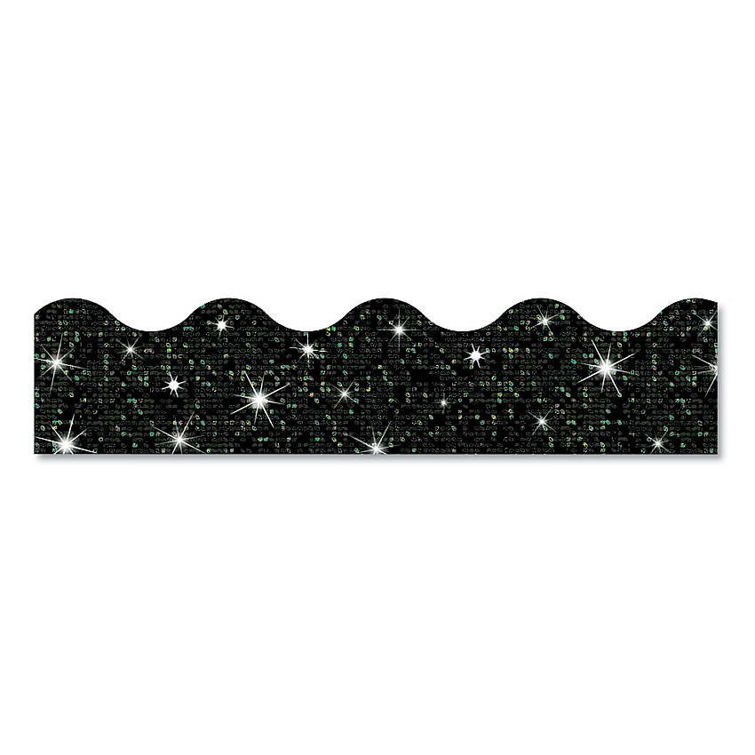 TREND Sparkle Terrific Trimmers, Sparkles, 2.75" x 32 ft, Black Sparkle, 12/Set (TEPT91417)