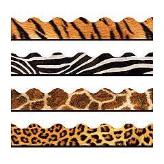 TREND Terrific Trimmers Print Board Trim, 48-Piece Set, Assorted Animal Prints, 2.25" x 39", Assorted Colors (TEPT92917)