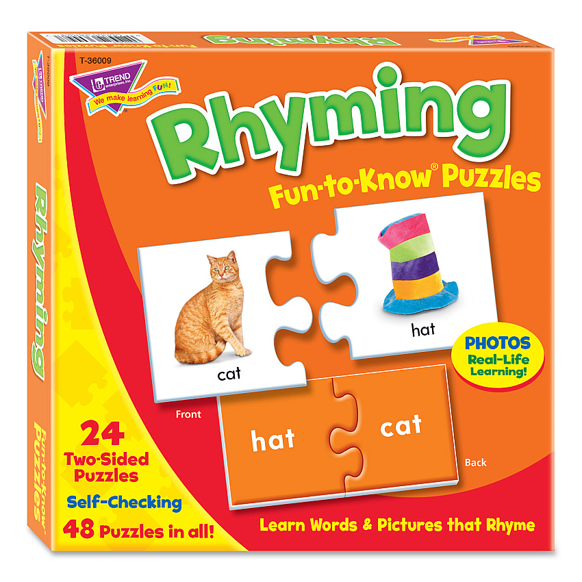 TREND Fun to Know Puzzles, Ages 3 and Up, (24) 2-Sided Puzzles (TEPT36009)