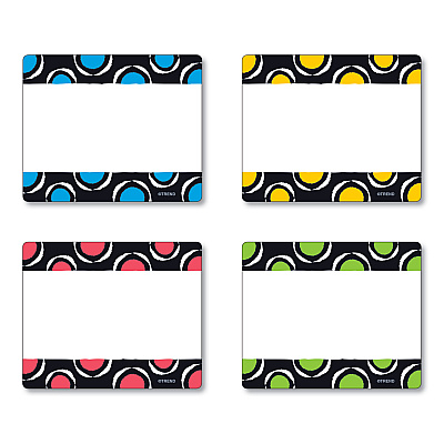 TREND Terrific Labels Name Tags, Dots Design, 3" x 2.5", Assorted Colors, 36/Pack (TEPT68901)