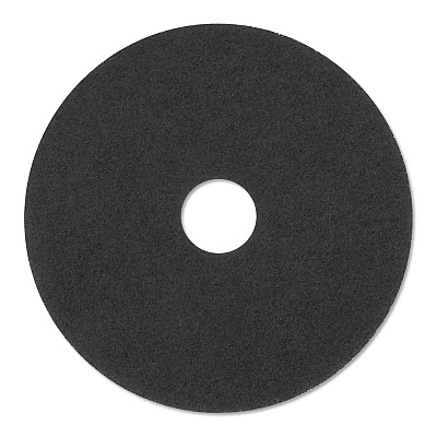 3M Low-Speed Stripper Floor Pad 7200, 14" Diameter, Black, 5/carton (MMM08376)