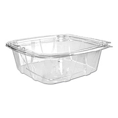Dart ClearPac SafeSeal Tamper-Resistant/Evident Containers, Flat Lid, 48 oz, 7.8 x 8.1 x 2.5, Clear, Plastic, 100/Bag, 2 Bags/CT (DCCCH48DEF)