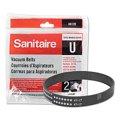 Sanitaire Replacement Belt for Upright Vacuum Cleaner, Flat U Style, 2/Pack (EUR66120)