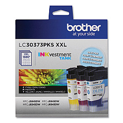 Brother LC30373PKS INKvestment Super High-Yield Ink, 1,500 Page-Yield, Cyan/Magenta/Yellow