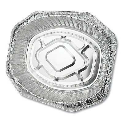 Durable Packaging Aluminum Roaster Pans, Extra-Large Oval, 230 oz, 18.5 x 14 x 3.38, Silver, 50/Carton (DPK40010)