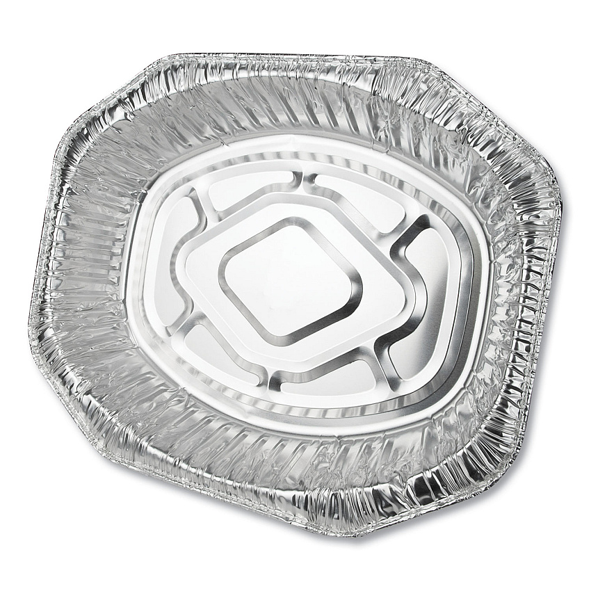 Durable Packaging Aluminum Roaster Pans, Extra-Large Oval, 230 oz, 18.5 x 14 x 3.38, Silver, 50/Carton (DPK40010)