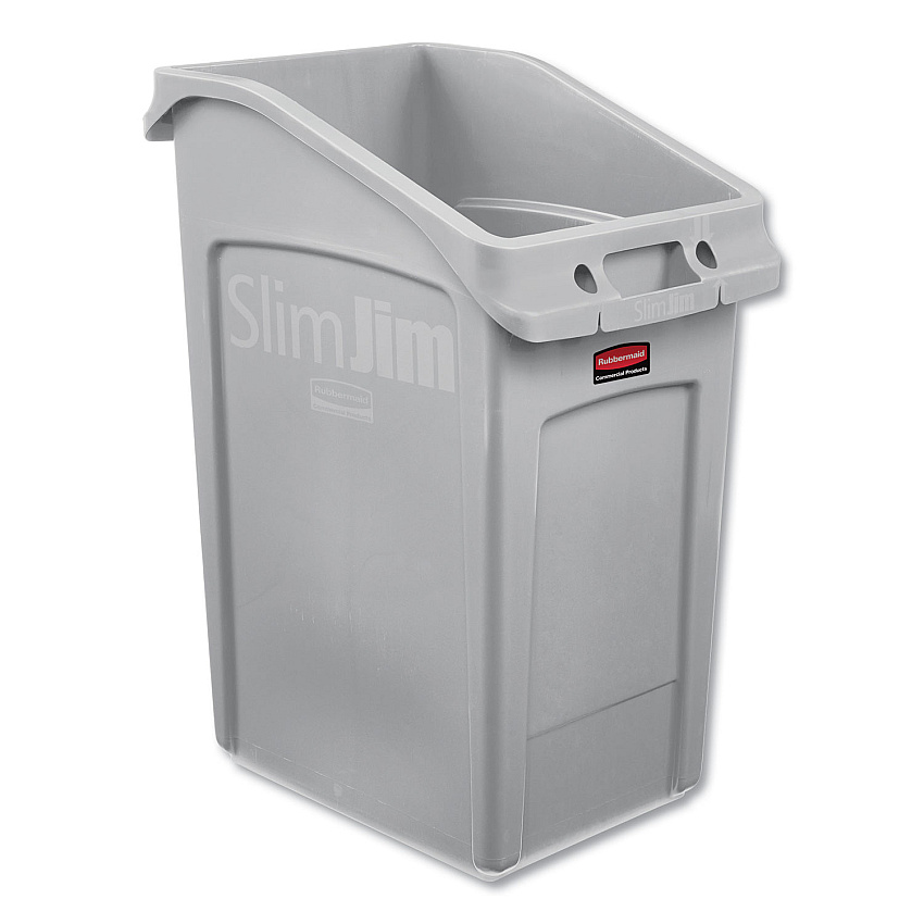 Rubbermaid Commercial Slim Jim Under-Counter Container, 23 gal, Polyethylene, Gray (RCP2026721)