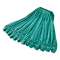 Rubbermaid Commercial Microfiber Tube Wet Mop, Microfiber, 1" Headband, Green (RCPT813EA)