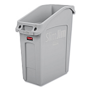 Rubbermaid Commercial Slim Jim Under-Counter Container, 13 gal, Polyethylene, Gray (RCP2026695)