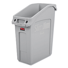 Rubbermaid Commercial Slim Jim Under-Counter Container, 13 gal, Polyethylene, Gray (RCP2026695)
