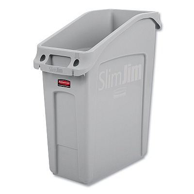 Rubbermaid Commercial Slim Jim Under-Counter Container, 13 gal, Polyethylene, Gray (RCP2026695)