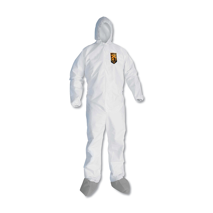KleenGuard A45 Liquid and Particle Protection Surface Prep/Paint Coveralls, Medium, White, 25/Carton (KCC48972)