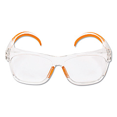 KleenGuard Maverick Safety Glasses, Clear/Orange, Polycarbonate Frame, 12/Box (KCC49301)