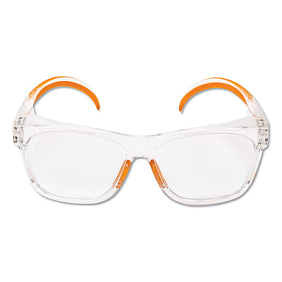 KleenGuard Maverick Safety Glasses, Clear/Orange, Polycarbonate Frame, 12/Box (KCC49301)