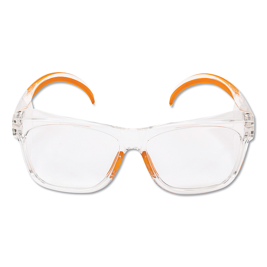 KleenGuard Maverick Safety Glasses, Clear/Orange, Polycarbonate Frame, 12/Box (KCC49301)