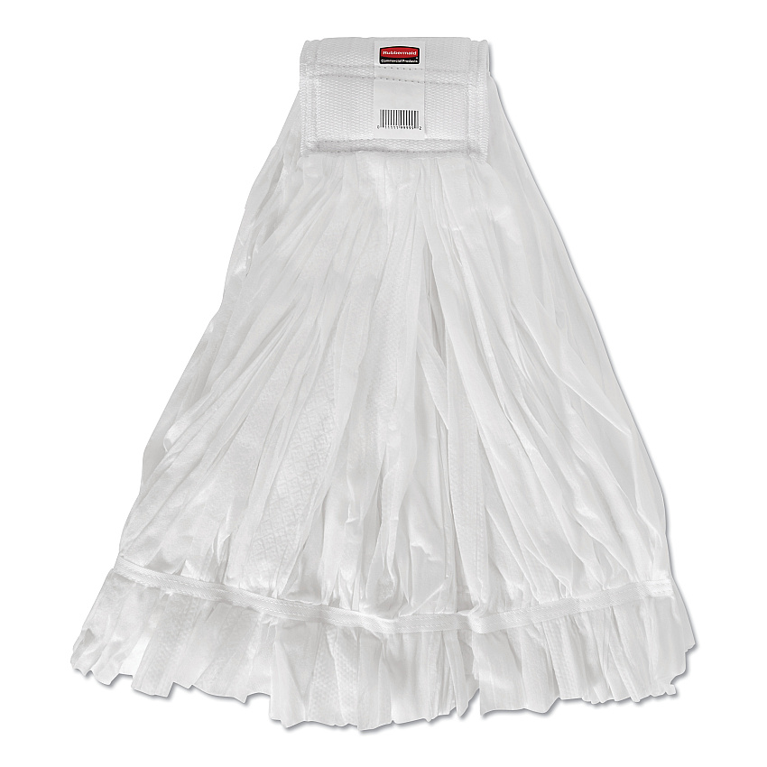Rubbermaid Commercial Disposable Mop, Nonwoven Fiber, #24, 5" Headband, White (RCP2025507)
