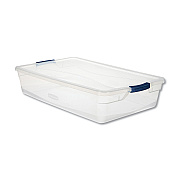 Rubbermaid Clever Store Basic Latch-Lid Container, 41 qt, 17.75" x 29" x 6.13", Clear (UNXRMCC410001)