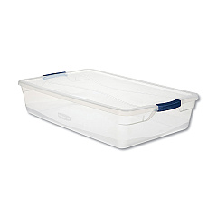 Rubbermaid Clever Store Basic Latch-Lid Container, 41 qt, 17.75" x 29" x 6.13", Clear (UNXRMCC410001)