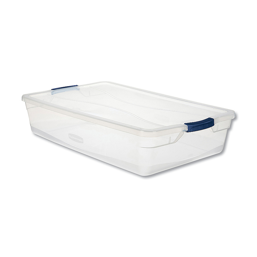 Rubbermaid Clever Store Basic Latch-Lid Container, 41 qt, 17.75" x 29" x 6.13", Clear (UNXRMCC410001)