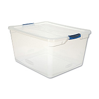 Rubbermaid Clever Store Basic Latch-Lid Container, 71 qt, 18.63" x 23.5" x 12.25", Clear (UNXRMCC710000)