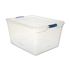 Rubbermaid Clever Store Basic Latch-Lid Container, 71 qt, 18.63" x 23.5" x 12.25", Clear (UNXRMCC710000)