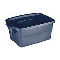 Rubbermaid Roughneck Storage Box, 3 gal, 10.63" x 15.69" x 7", Dark Indigo Metallic (UNXRMRT030003)