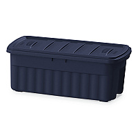 Rubbermaid Roughneck Storage Box, 50 gal, 21.2" x 43" x 17.88", Dark Indigo Metallic (UNXRMRT500000)
