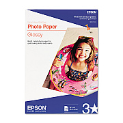 Epson Glossy Photo Paper, 9.4 mil, 13 x 19, Glossy White, 20/Pack (EPSS041143)
